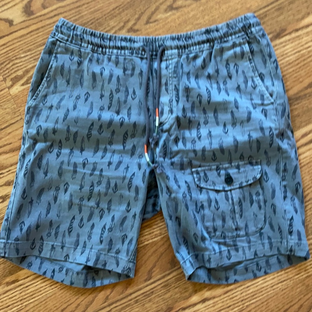 Michael Bastian Gray Shorts Feathers Medium